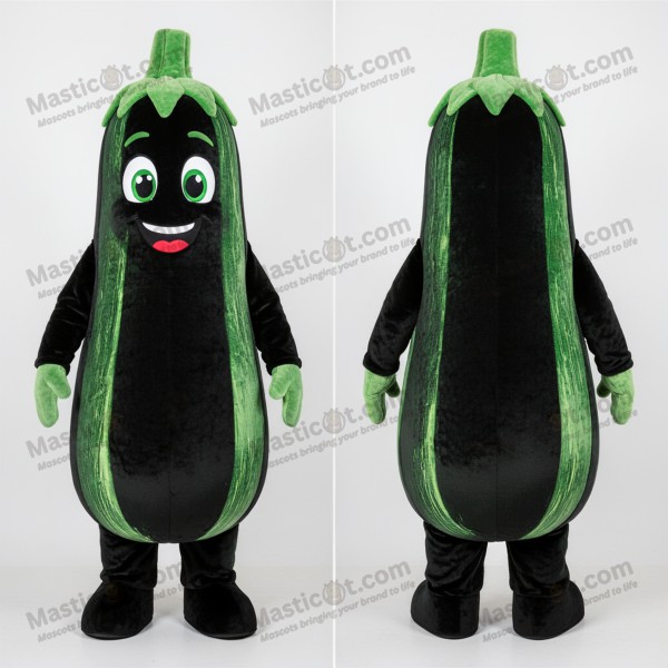 Midnattsgrønn Fløyelsmyk Zucchini-maskot - Masticot.com