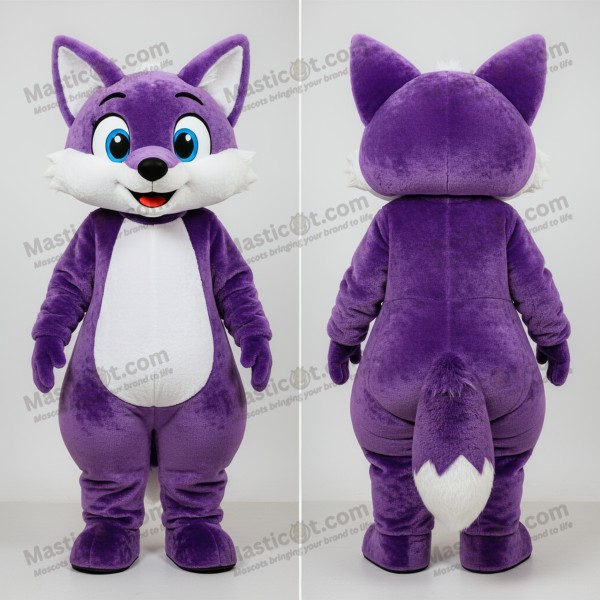 Velvet purple playful fox mascot - Masticot.com