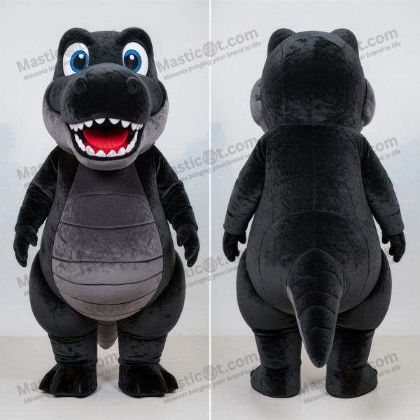 Midnight black velvety t rex mascot - Masticot.com