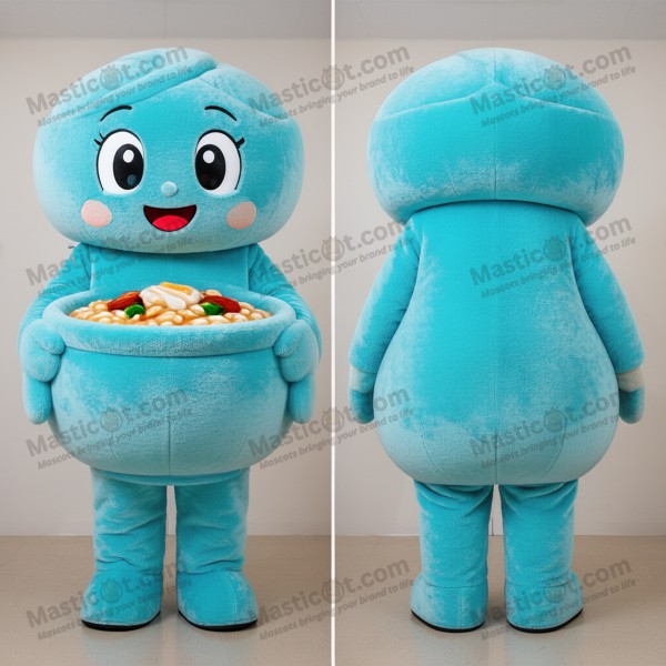Cyan Virvlende Miso Suppe-Maskot - Masticot.com