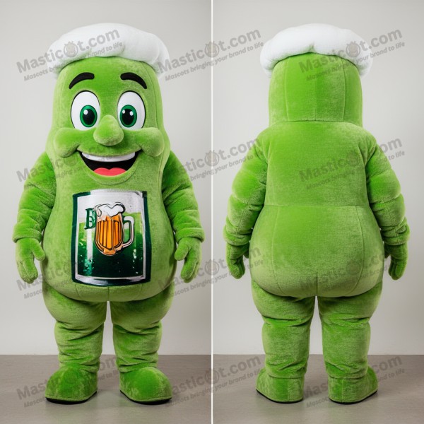Lime green bubbly green beer mascot - Masticot.com