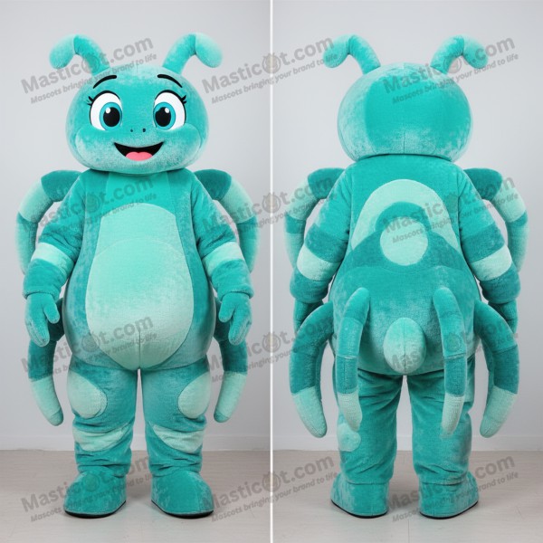 Turquoise vibrant spider mascot - Masticot.com