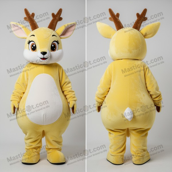 Lemon Yellow Velvety Gazelle Mascot - Masticot.com