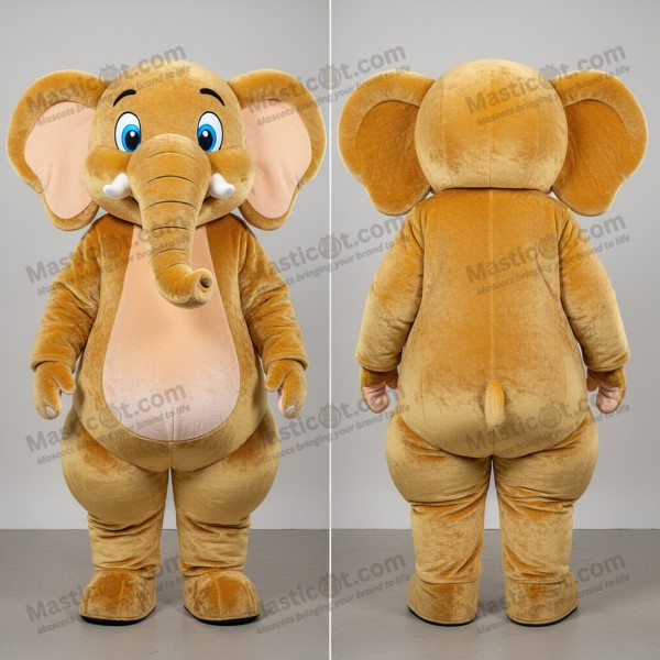 Golden broad shouldered elephant mascot - Masticot.com