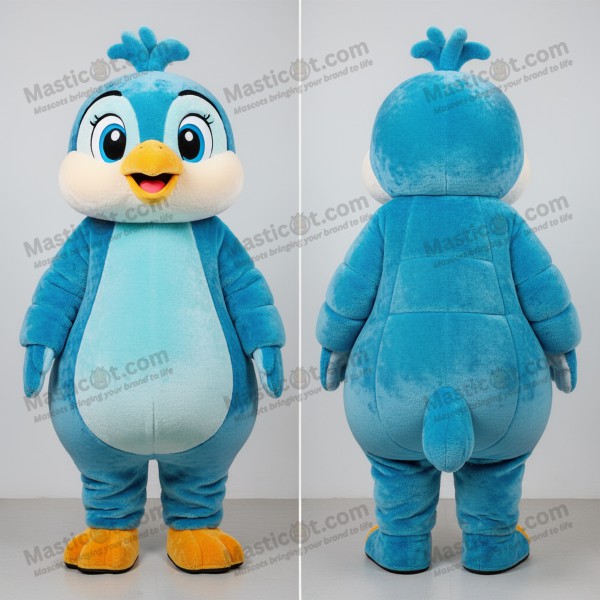 Cyan rounded quail mascot - Masticot.com