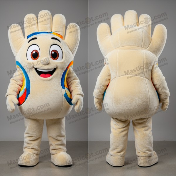Cream velvety handball ball mascot - Handball Ball -