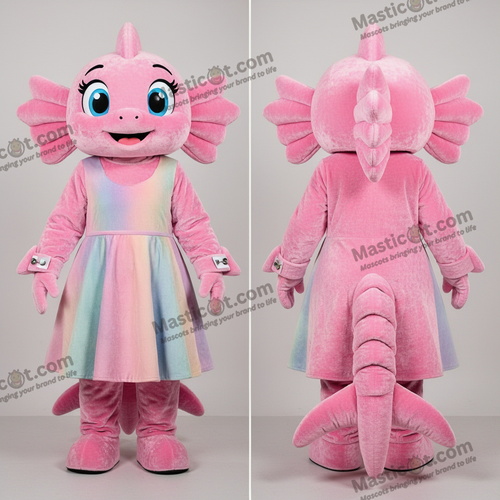 Pink fløjlsagtig hydra-maskot - Hydra - MASTICOT_41167 - Masticot.com