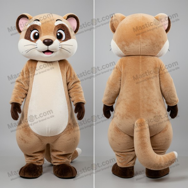 Verspielter brauner Frettchen-Maskottchen - Masticot.com
