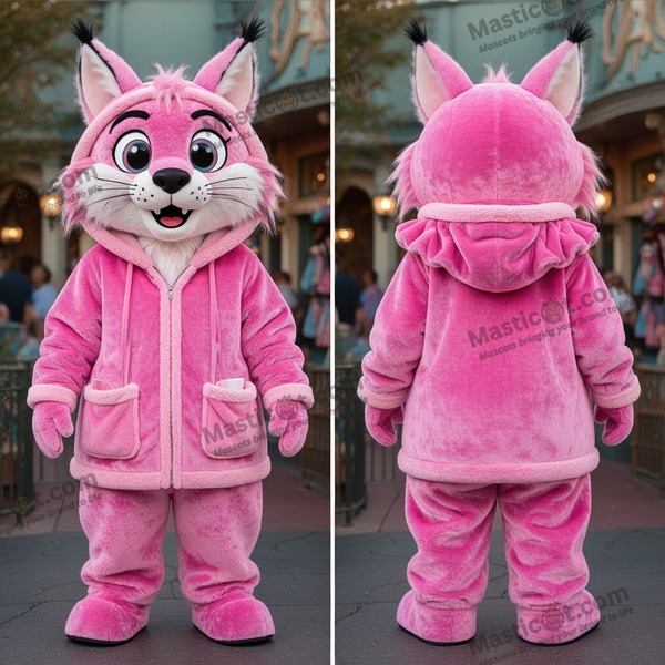 Mascotte lynx rose et ludique - Lynx - MASTICOT_41289 - Masticot.com