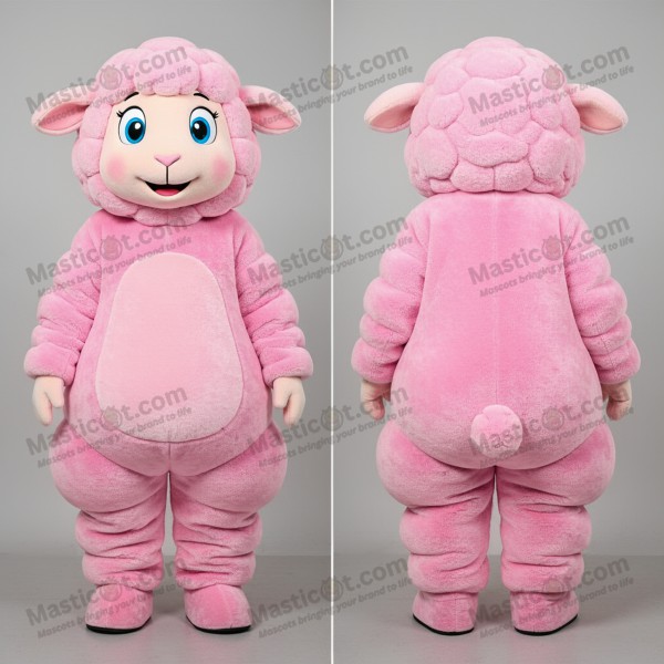 Mascota de oveja merino de terciopelo rosa - Masticot.com