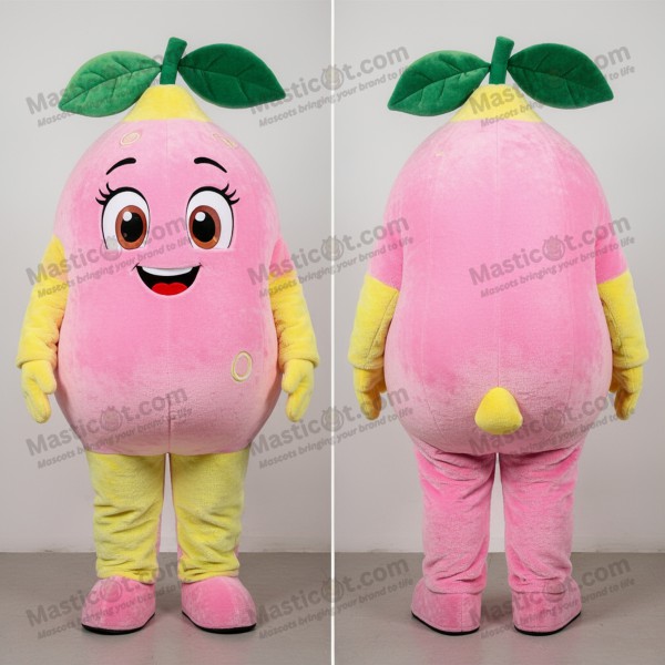 Pink Velvety Teal-Topped Lemon Mascot - Masticot.com