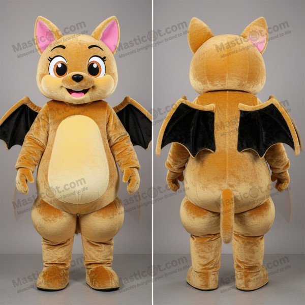 Golden Velvety Bat Mascot - Masticot.com