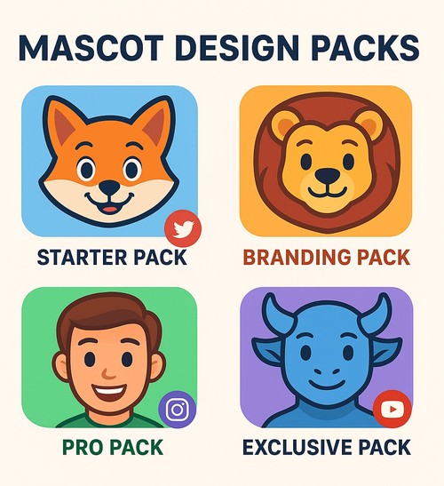 Mascots packs design - Goodies - PACK_DESIGN - Masticot.com