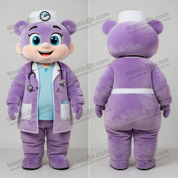 Lavender Velvety Cartoon Doctor Mascot - Masticot.com