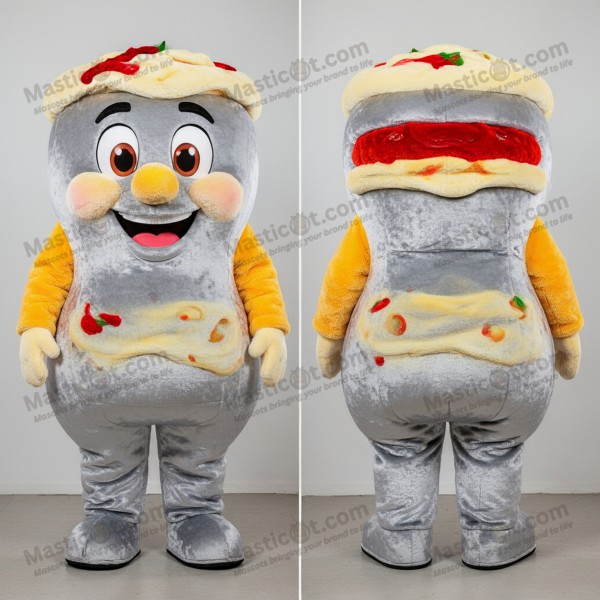 Silver rounded moussaka mascot - Masticot.com