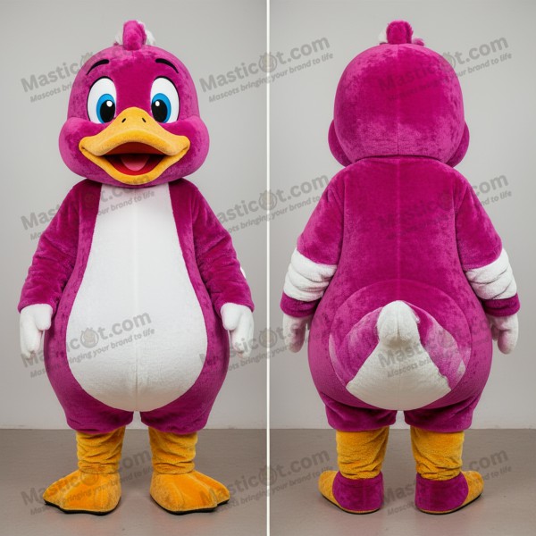 Magenta plush muscovy duck mascot - Masticot.com