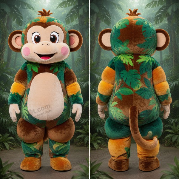 Jungle green playful monkey mascot - Masticot.com