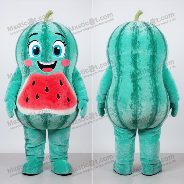 Turquoise Rounded Watermelon Mascot - Masticot.com
