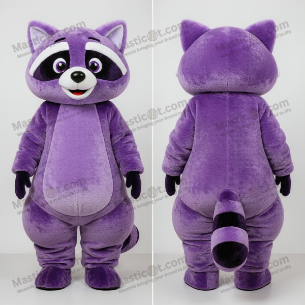 Purple plush raccoon mascot - Masticot.com