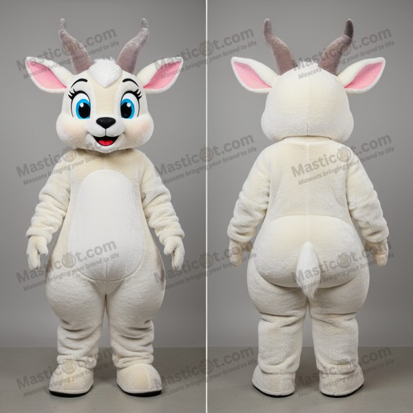 Velvety white gazelle mascot - Masticot.com