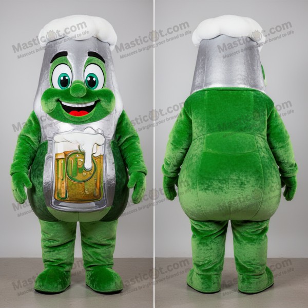 Emerald green sheepish green beer mascot - Masticot.com