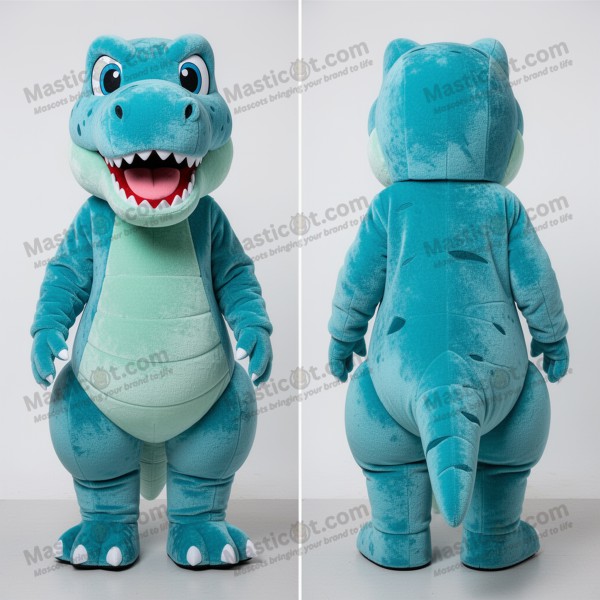 Mascotă Cian Caricatură Tiranosaur - Masticot.com