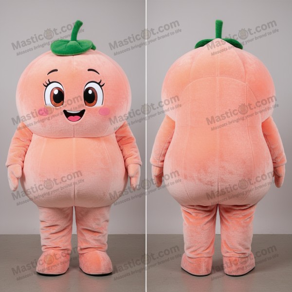 Peach soft flexible contortionist mascot - Masticot.com