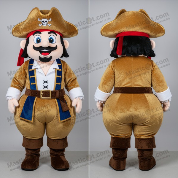 Gleaming Gold Velvety Pirate Mascot - Masticot.com