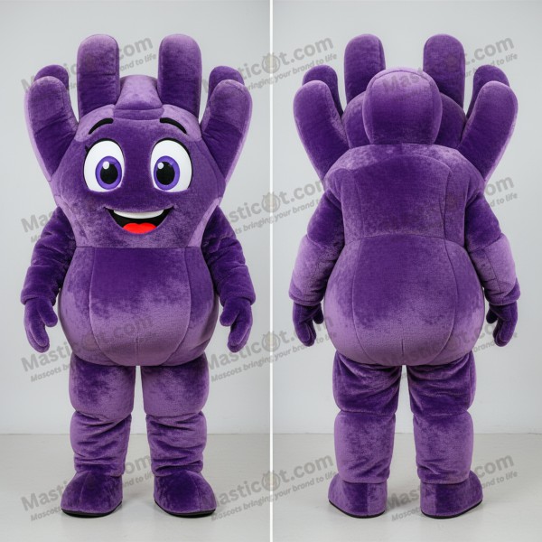 Velvet purple rounded handball ball mascot - Masticot.com