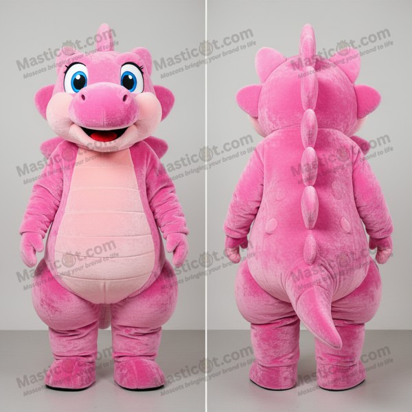 Pink broad backed stegosaurus mascot - Masticot.com