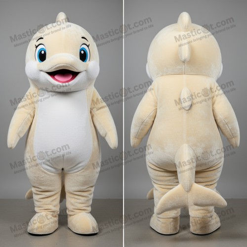 Creamy rounded dolphin mascot - Masticot.com
