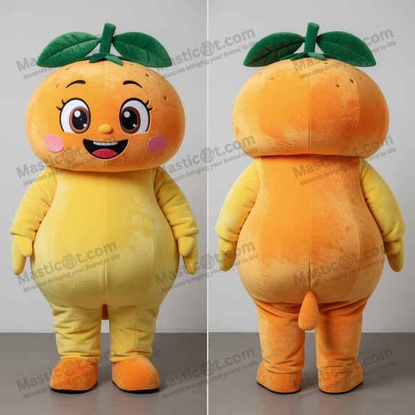 Vibrant yellow cheerful mandarin mascot - Masticot.com