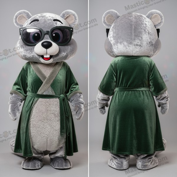 Silberner Plüsch-Biber-Maskottchen - Biber - MASTICOT_42225 - Masticot.com