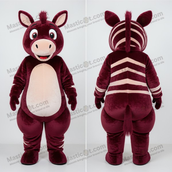 Maroon velvety quagga mascot - Masticot.com