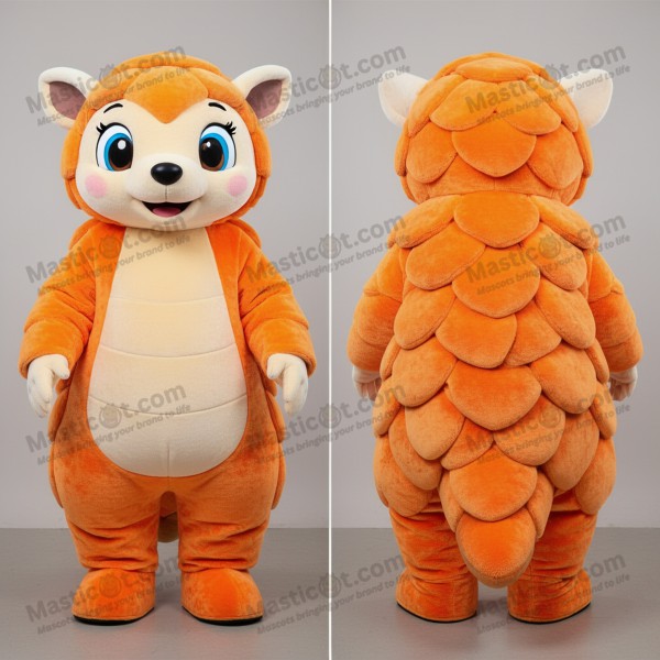 Vibrant Orange Cartoon Pangolin Mascot - Masticot.com