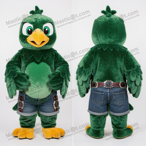 Emerald Green Feathered Eagle Mascot - Masticot.com