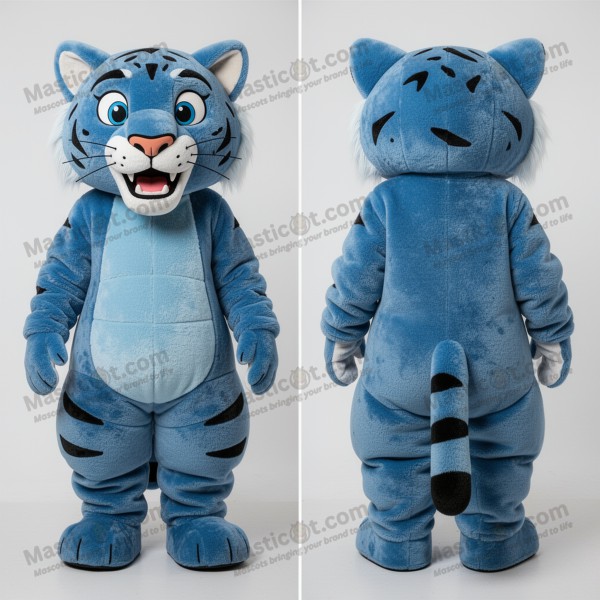 Azurově modrý sametový maskot smilodon - Masticot.com