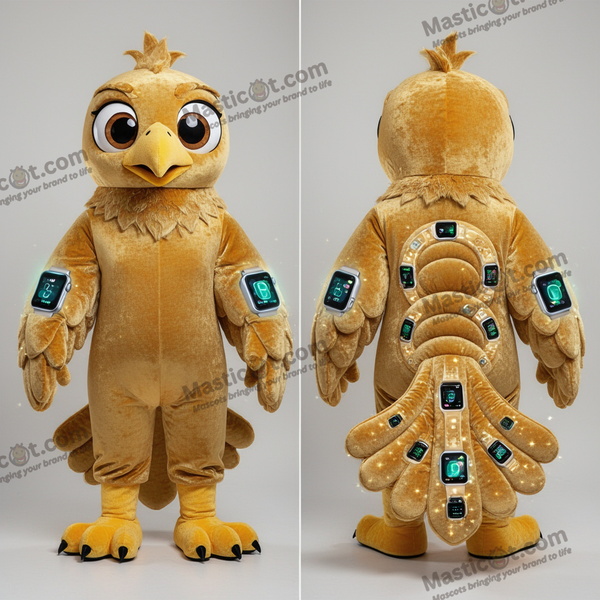 Zlatý sametový majestátní orlí maskot - Orel - MASTICOT_42381 - Masticot.com