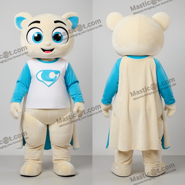 Cream Cartoon Superhero Mascot - Superhero - MASTICOT_42441 - Masticot.com