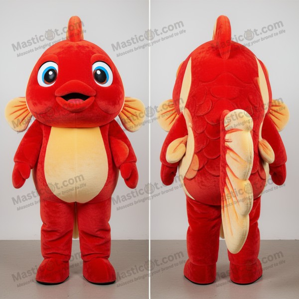 Crimson red bubbly goldfish mascot - Masticot.com