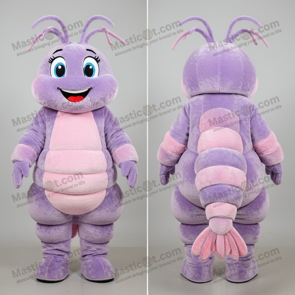 Lavender Cartoon Shrimp Scampi Mascot - Masticot.com