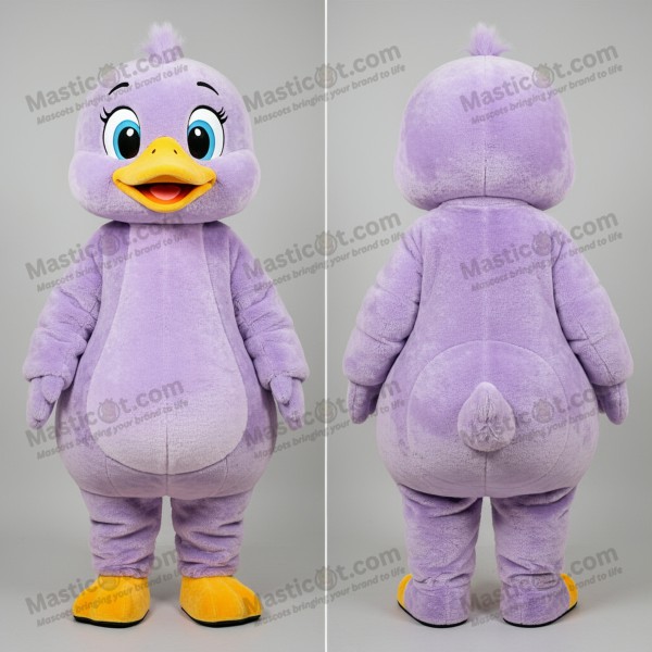 Lavender white fluffy gosling mascot - Masticot.com