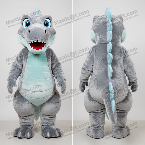 Silver broad shouldered spinosaurus mascot - Masticot.com