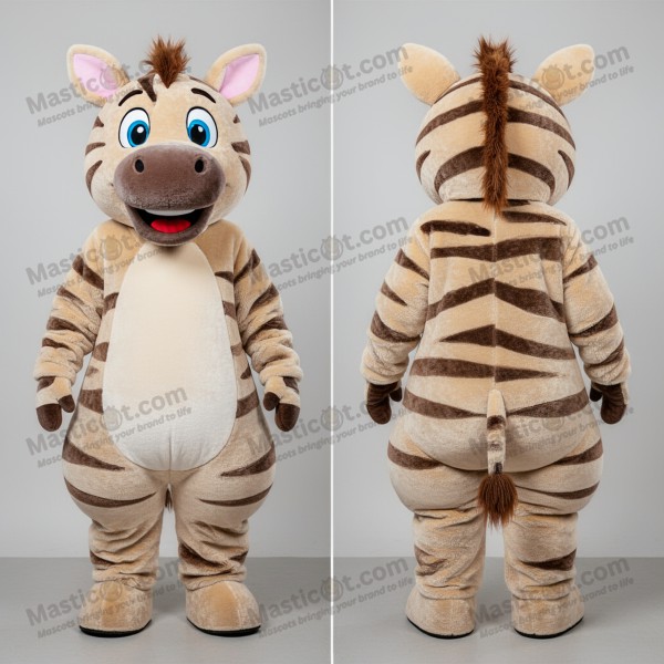 Sebra-maskot i beige blazer - Masticot.com