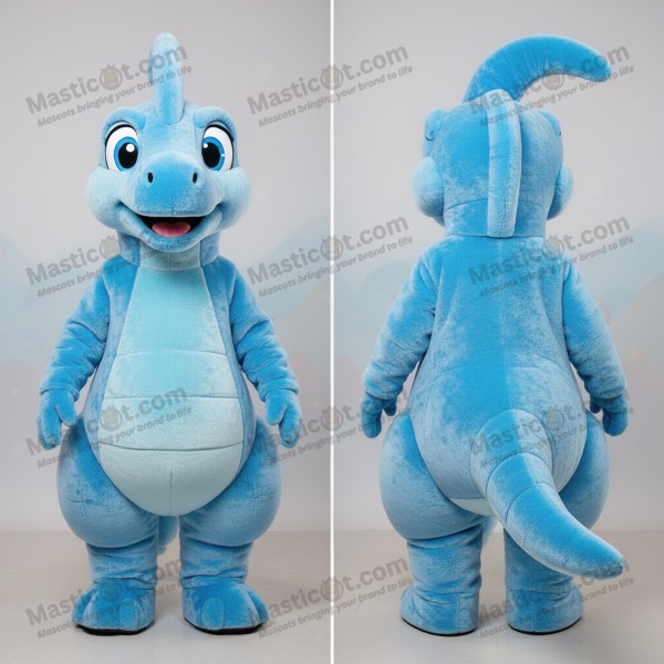Niebieski puszysty kostium parasaurolofa - maskotka -