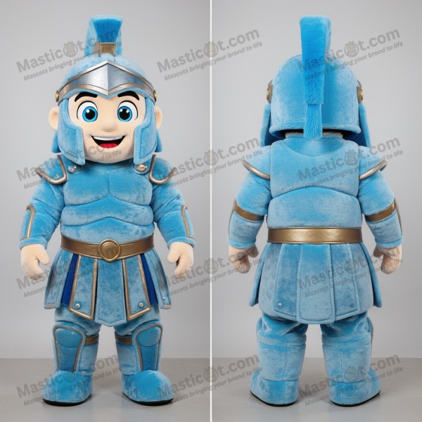 Mascotă Spartan Zâmbitor Albastru Cer - Masticot.com