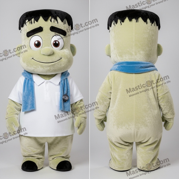 Cream velvety frankensteins monster mascot - Frankenstein'S Monster - MASTICOT_42763 - Masticot.com
