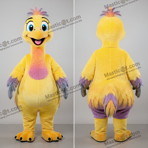 Gullig Gule Tegnefilm Emu Maskot - Emu - MASTICOT_42833 - Masticot.com