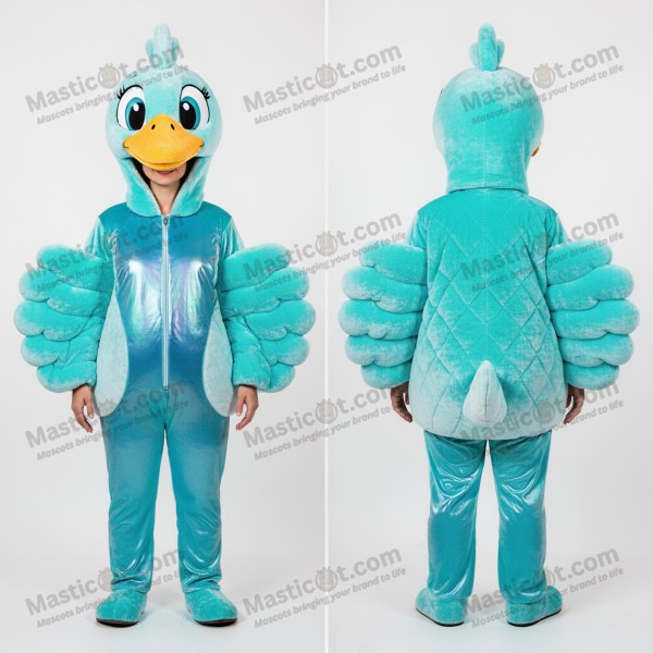 Turkis kviltet svanemaskot - Masticot.com