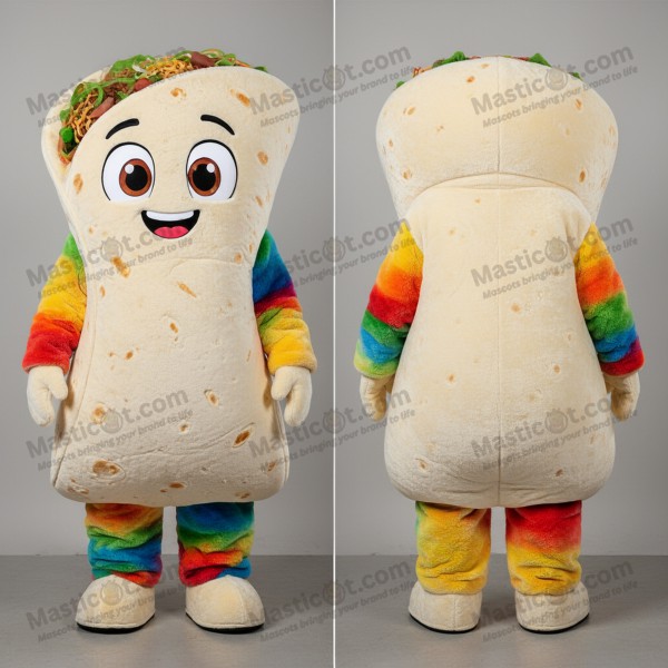 Krémově bílý maskot fajit s úsměvem - Masticot.com